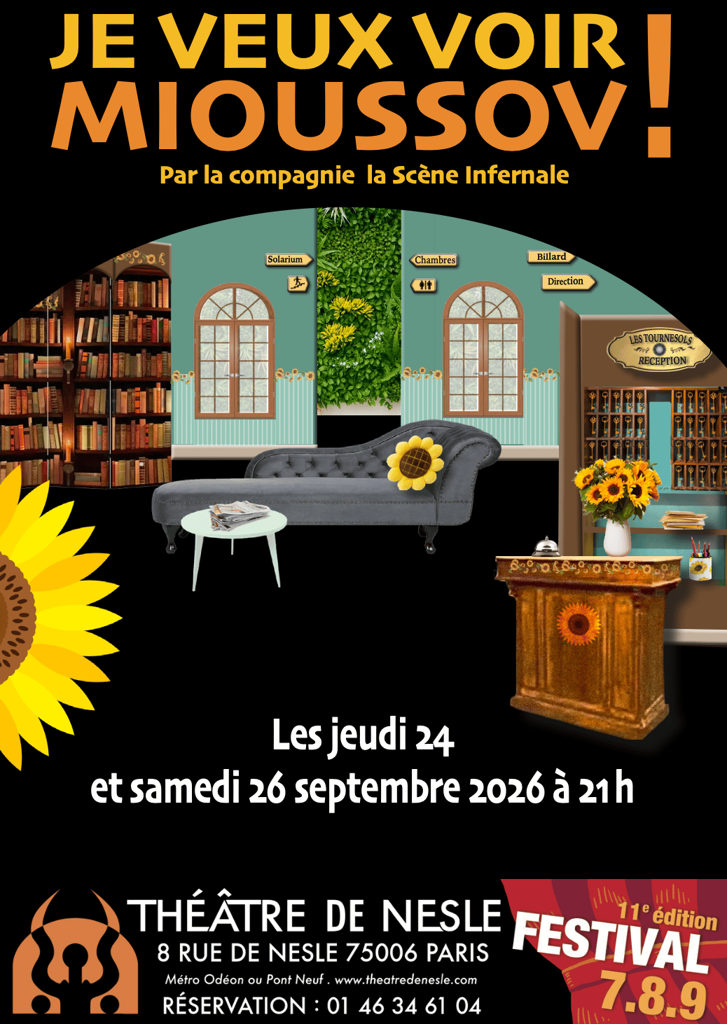 Affiche du festival Je veux voir Mioussov au Théâtre de Nesle.