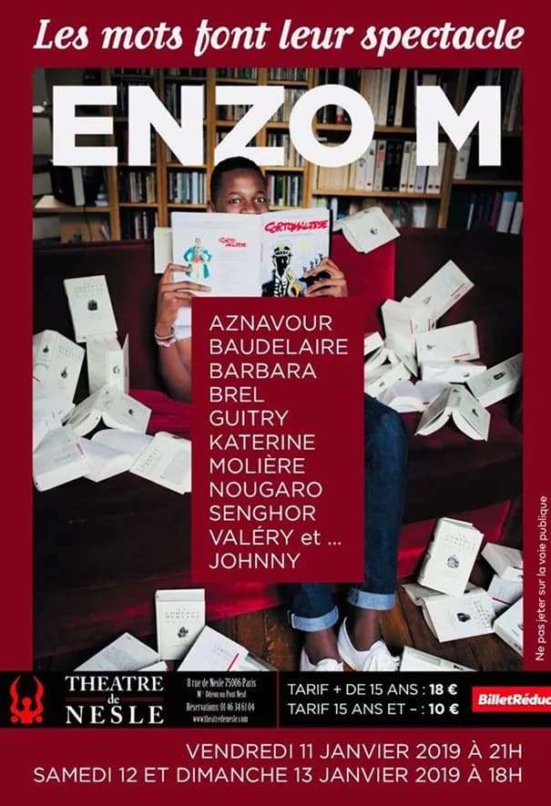 Enzo, élève depuis l’âge de 8 ans, fait sa première scène au Théâtre de Nesle en janvier 2019.