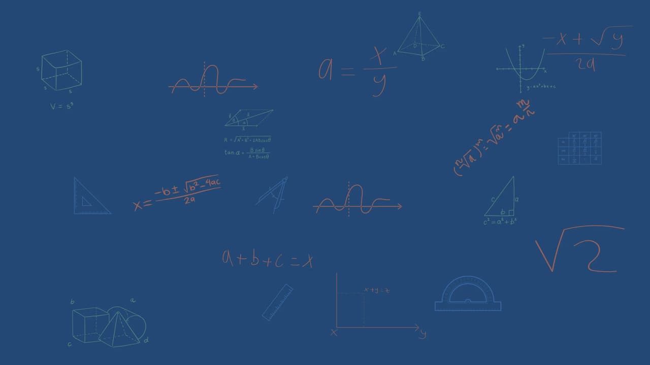 Équations mathématiques sur fond bleu