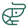 Stylized shrimp logo for YETI RESTAURANTE