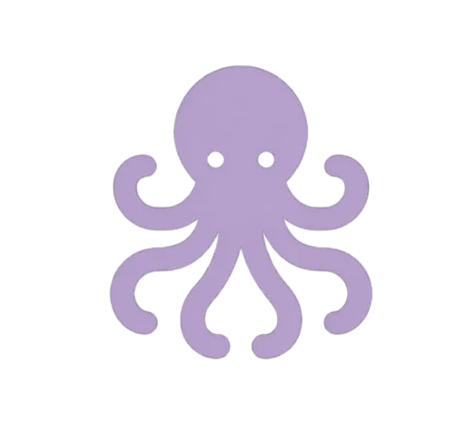 Pulpo púrpura con tentáculos
