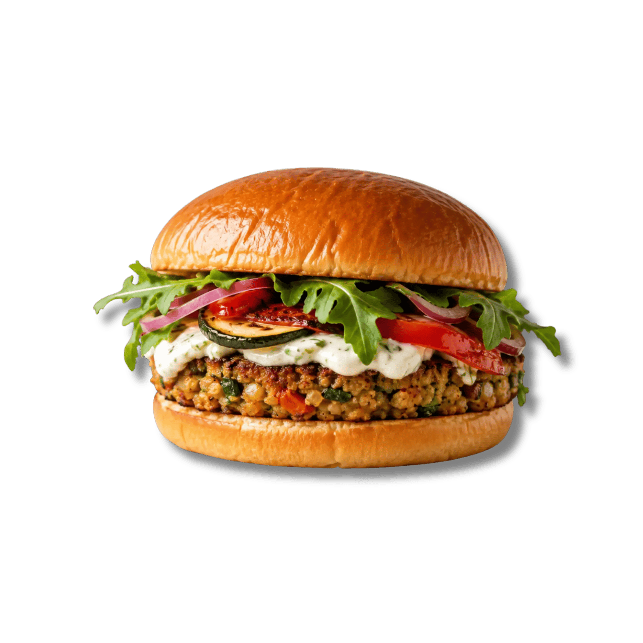 Burger végétarien avec légumes frais et sauce