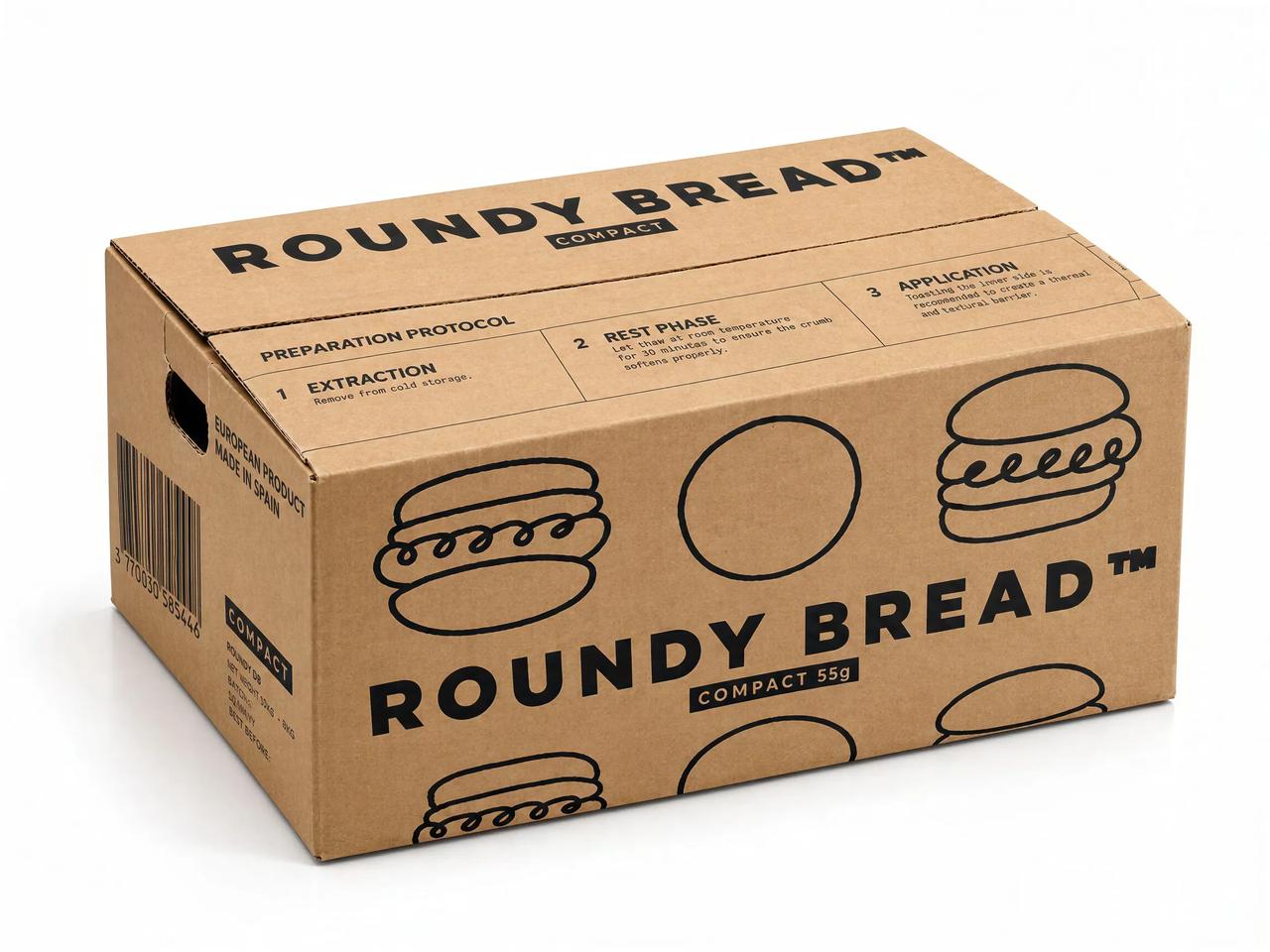 Boîte de pain Roundy Bread avec instructions de préparation.