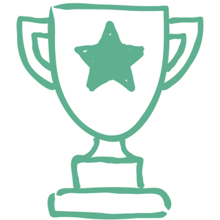 Trophée avec une étoile au centre